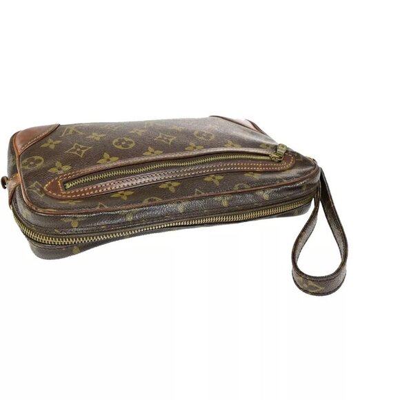 LOUIS VUITTON Marly Dragonne GM Clutch Hand Bag Monogram Brown - Picture 12 of 16